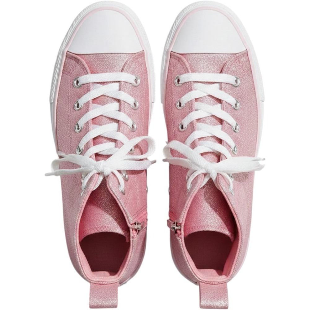 Converse Chuck Taylor All Star Lugged Pink Glitter High Top Kids Shoes A05230C 4